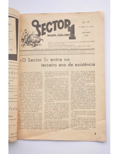 Sector 1 : baluarte de festa de toiros.-- II série.-- 3º Ano.-- Nº 37 (octubro 1948)