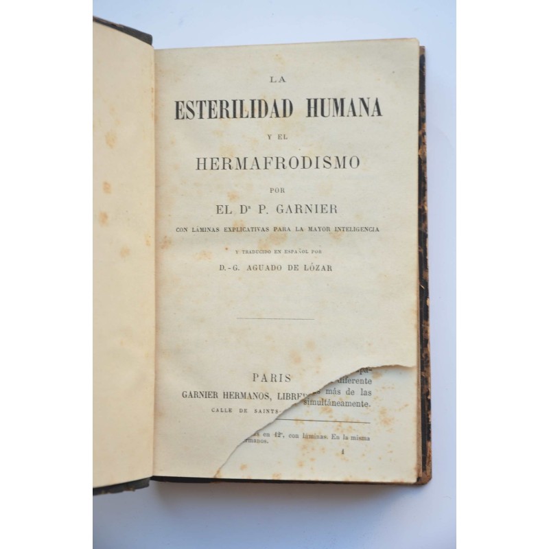 La esterilidad humana y el hermafrodismo