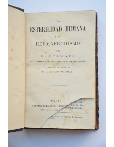 La esterilidad humana y el hermafrodismo