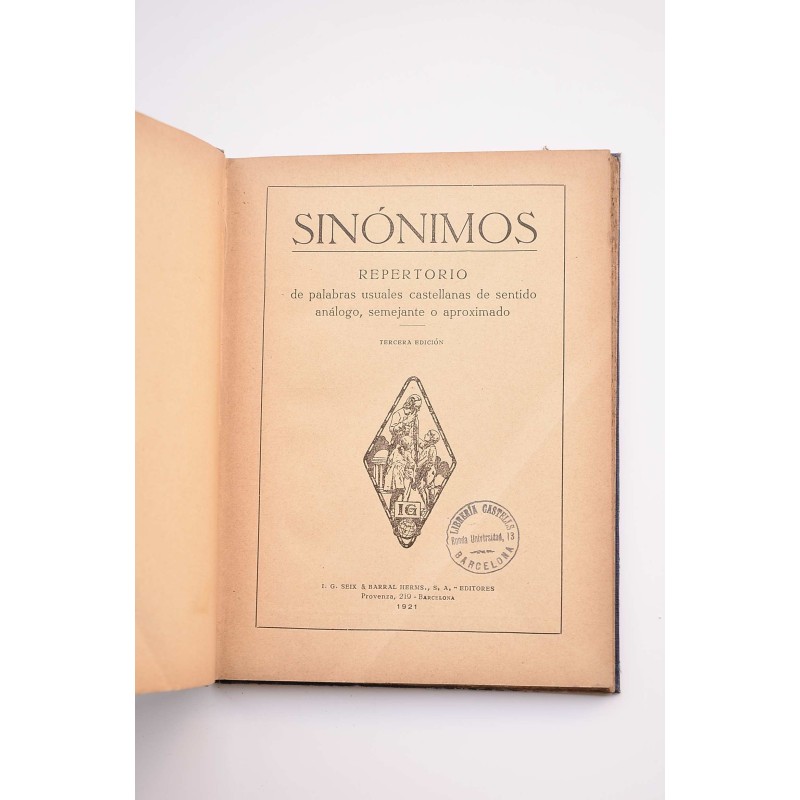 Sinónimos : repertorio de palabaras usuales...