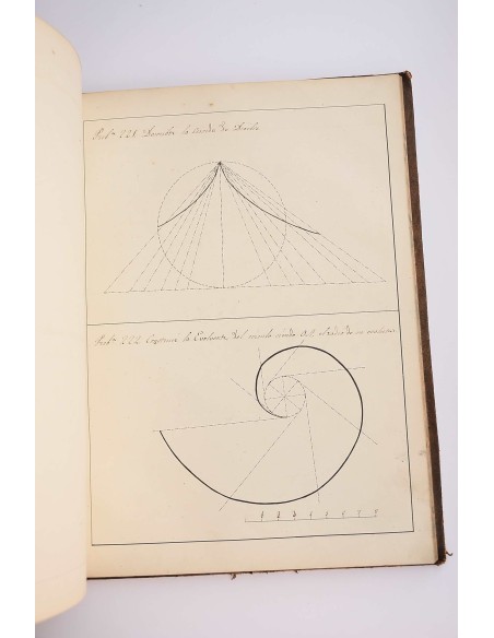 Problemas resueltos de geometría confeccionados manualmente