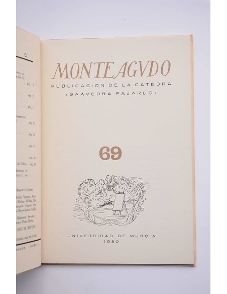 MONTEAGUDO : Revista de literatura española, hispanoamericana y teoría de la literatura -  Nº 69 (1980)