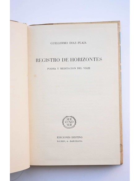 Registro de horizontes : poesía y meditación del viaje