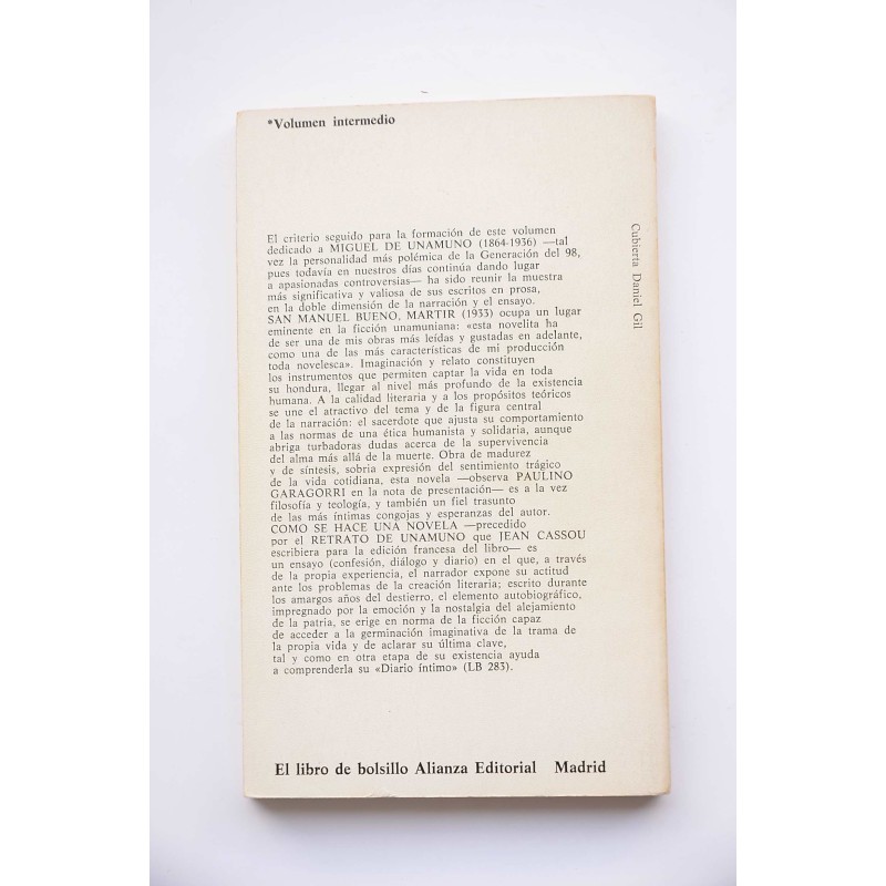 San Manuel Bueno, martir - Cómo se hace una novela