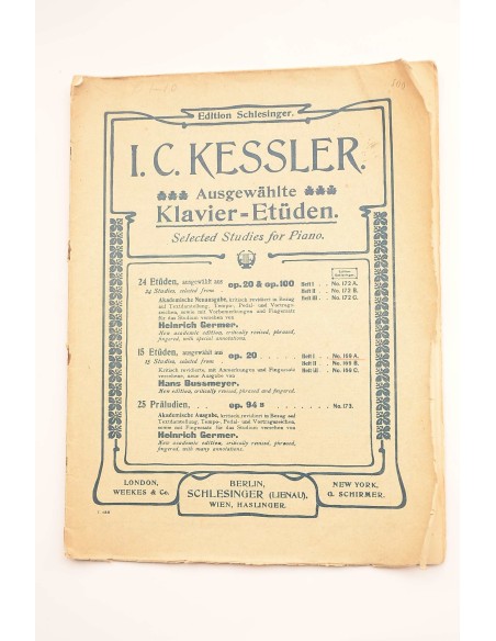 Ausgewählte Klavier-Etüden selected studies for piano. Opus 20 Heft I (II Bussmeyer)