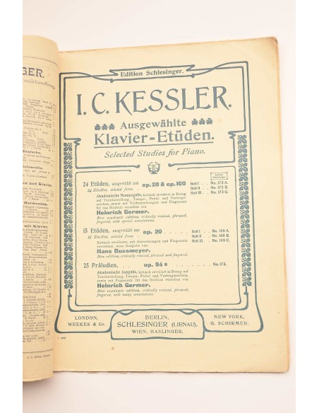 Ausgewählte Klavier-Etüden selected studies for piano. Opus 20 Heft I (II Bussmeyer)