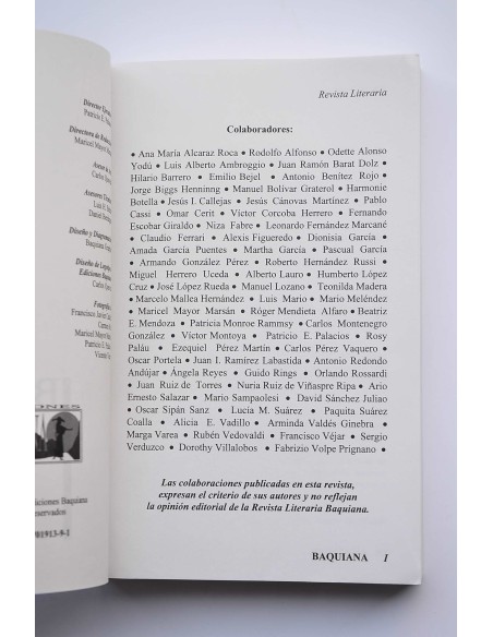 Baquiana. Revista literaria, Anuario IV, 2002-2003