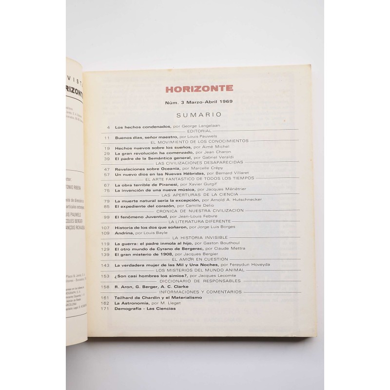 Horizonte. Revista. Nº 3. Abril 1969