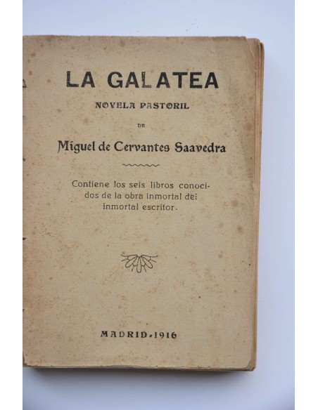 La Galatea : novela pastoril : contiene los seis libros conocidos de la obra 