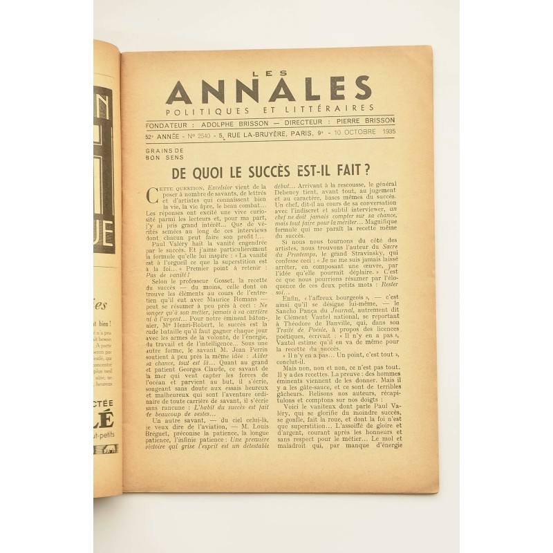 Les Annales Politiques Littéraires.-- 52º...