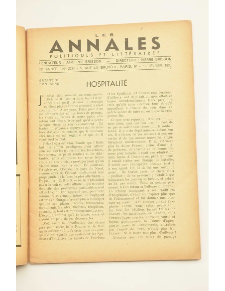 Les Annales Politiques Littéraires.-- 52º année, Nº 2524 (10 février 1935)