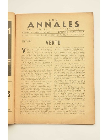Les Annales Politiques Littéraires.-- 52º année, Nº 2522 (10 janvier 1935)