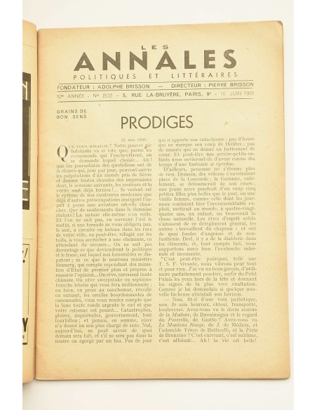 Les Annales Politiques Littéraires.-- 52º année, Nº 2532 (10 juin 1935)