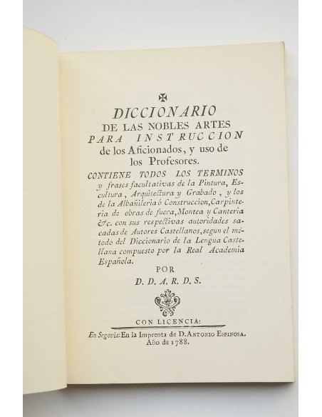 Diccionario de las Nobles Artes para Instrucción de los aficionados y uso de los profesores