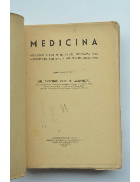 Medicina : respuesta a los 78 temas del programa para médicos de asistencia pública domiciliaria