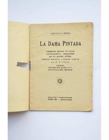 La Dama Pintada. Adaptación literaria del drama cinematográfico