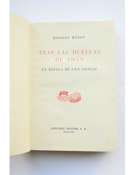 Tras las huellas de Adán : la novela de una nueva ciencia