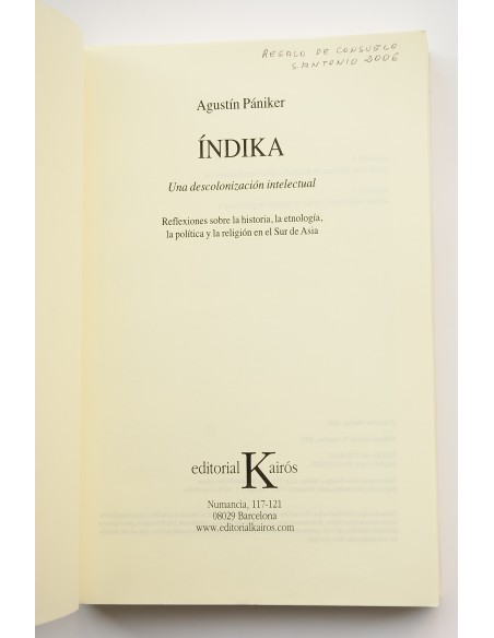 Índika. Una descolonización intelectual