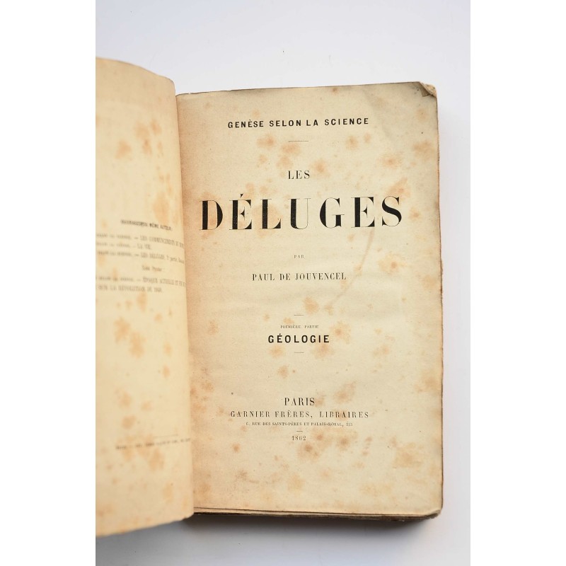 Les Déluges. Première partie. Géologie