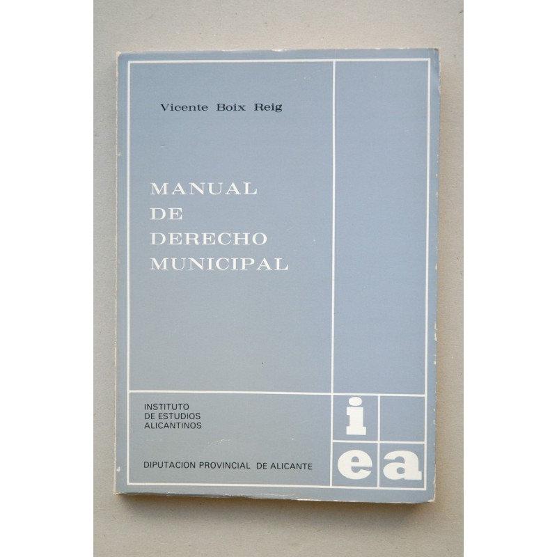 Manual de derecho municipal