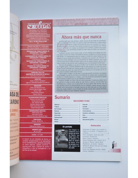 Boletín de la Cofradías de Sevilla. Año L, nº 599, enero 2009
