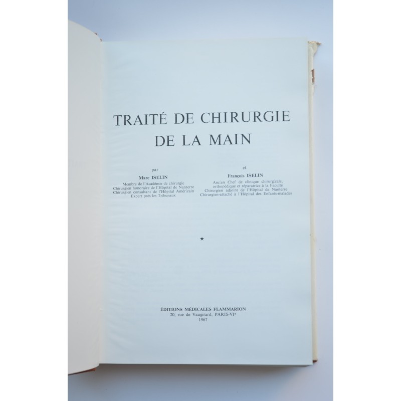Traité de chirurgie de la main