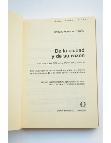 De la ciudad y de su razón. Del logos político a la razón sociológica