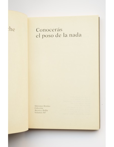 Conocerás el poso de la nada