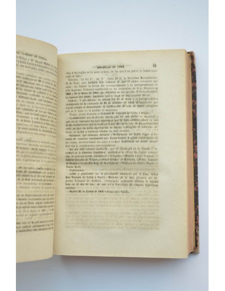 Sentencias del Tribunal Supremo de Justicia. Primer semestre de 1864