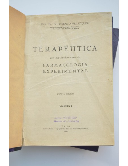 Terapéutica con sus fundamentos de farmacología experimental
