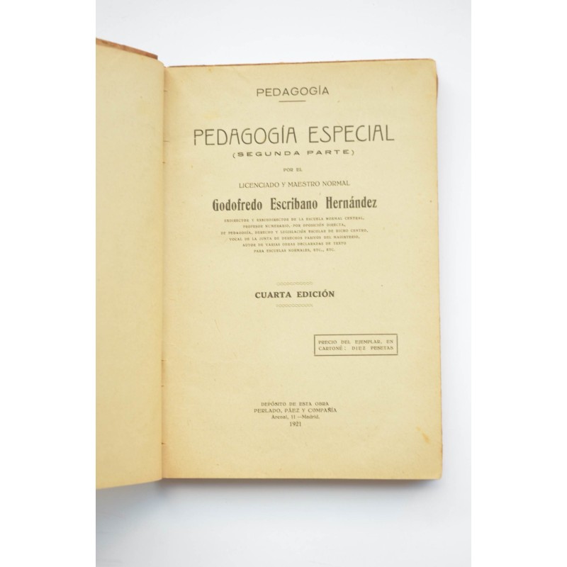 Pedagogía especial. Segunda parte