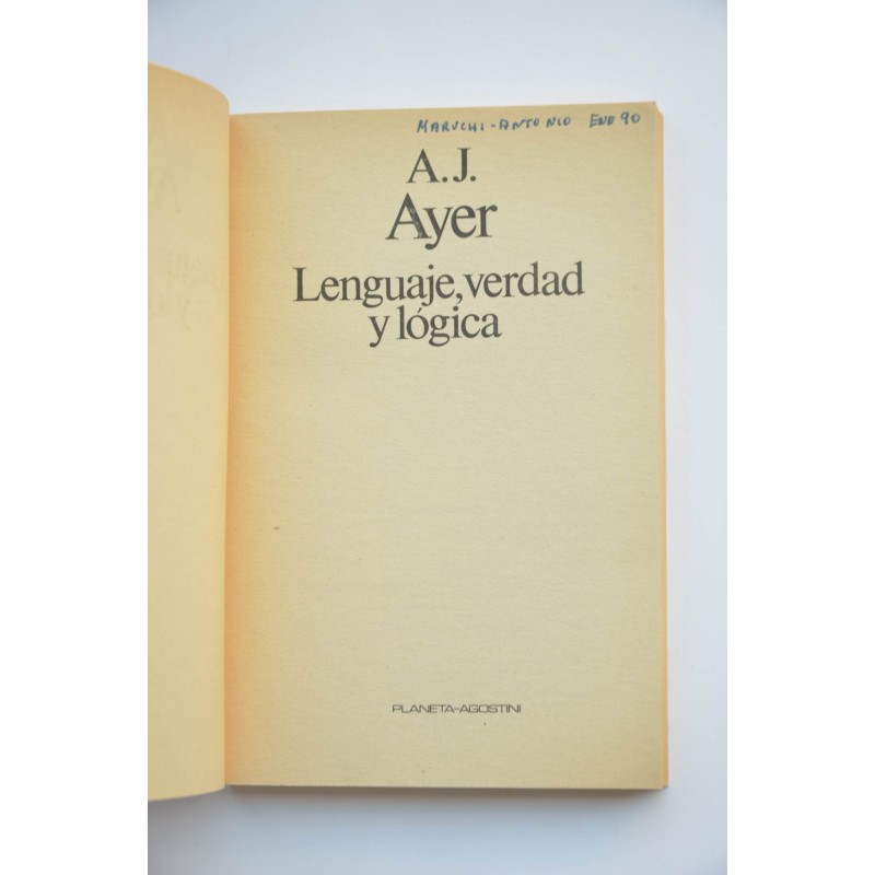 Lenguaje, verdad y lógica