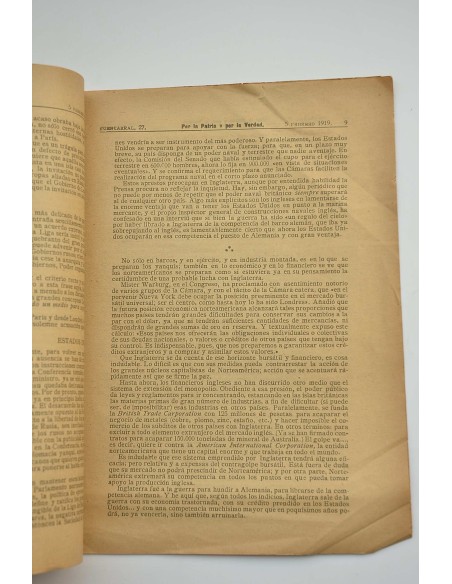 POR la PATRIA  y por la verdad : revista quincenal comercial y política.-- Año 4.-- Nº 60 (Madrid, 5 febrero 1919)