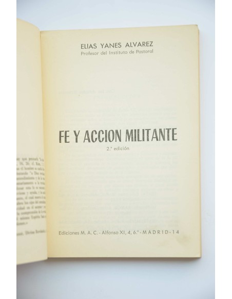 Fe y acción militante. Principios para una pastoral de la fe