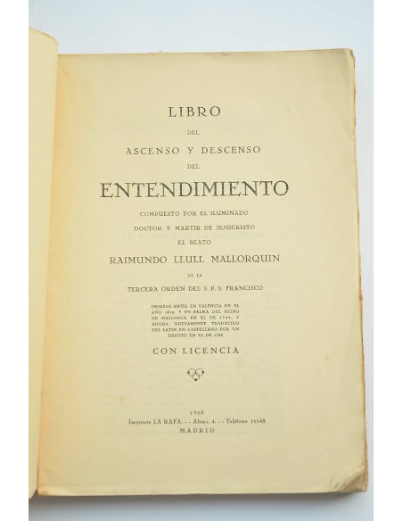 El libro del ascenso y descenso del entendimiento