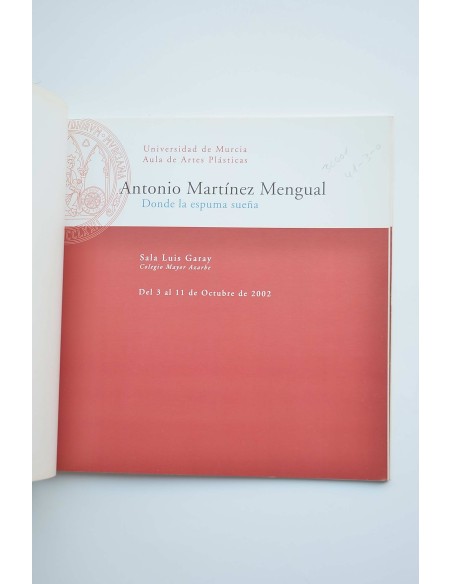 Antonio Martínez Mengual. Donde la espuma sueña : catálogo de exposiciones, Murcia 2002