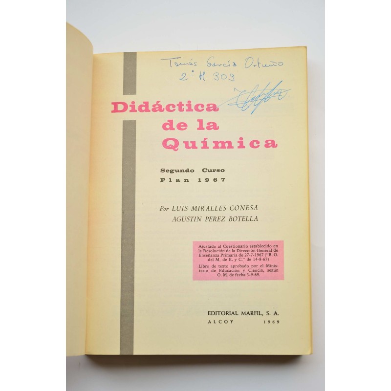 Didáctica de la química. Segundo curso