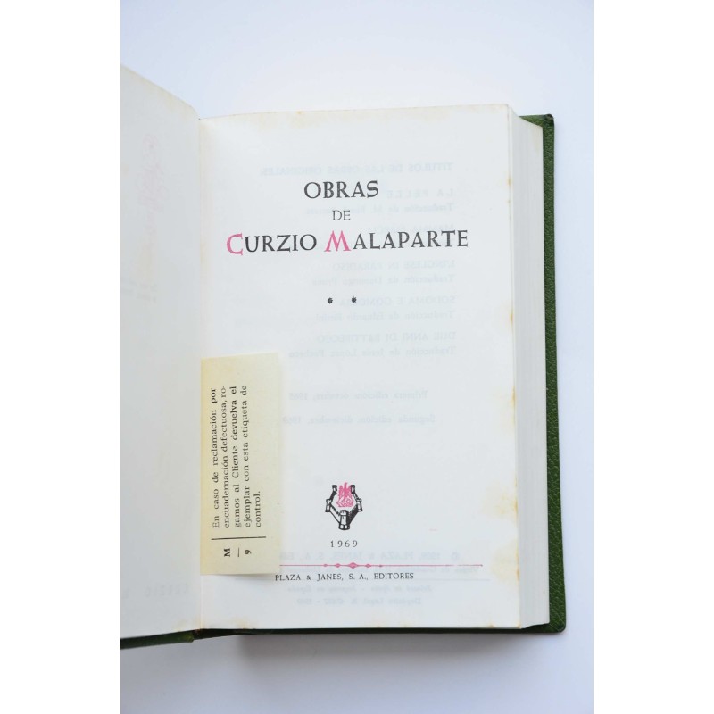 Obras de Curzio Malaparte. Tomo II