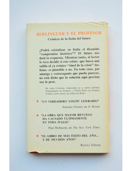 Berlinguer y el profesor. Una novela sobre el futuro del compromiso histórico