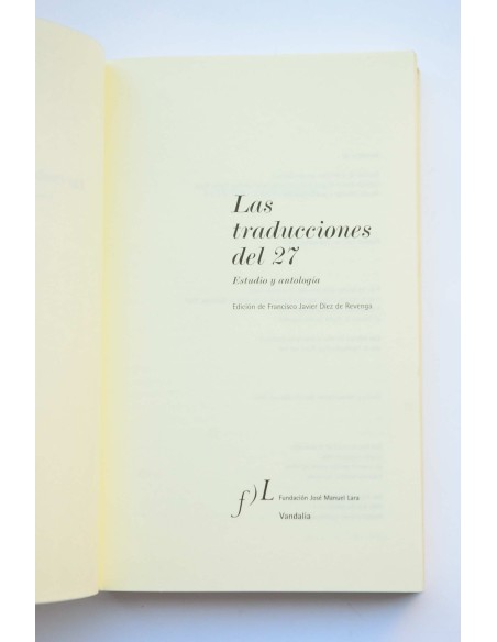 Las traducciones del 27. Estudio y antología