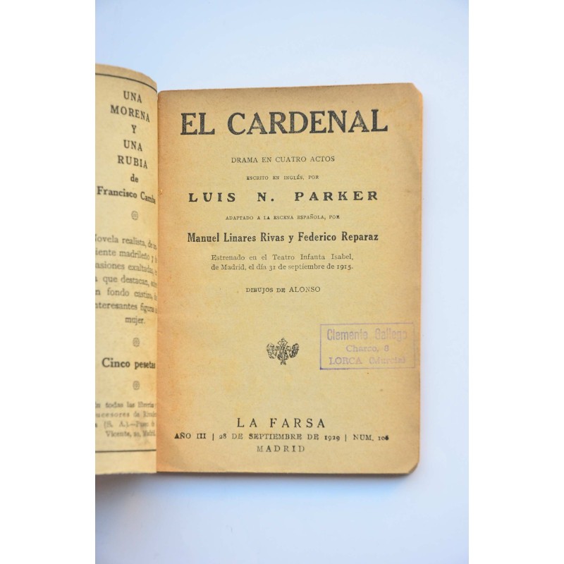 El cardenal. Drama en cuatro actos