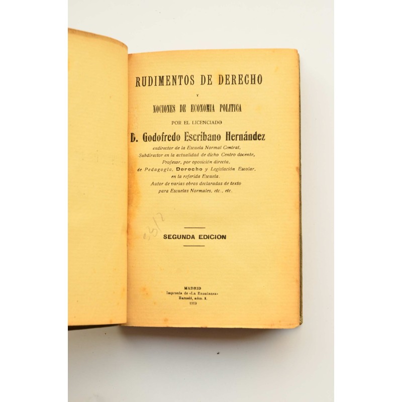 Rudimentos de derecho y nociones de economía...