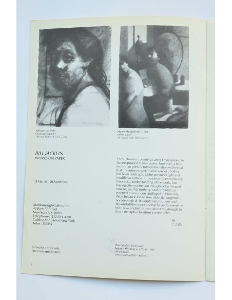 Bill Jacklin : works on paper : catálogo de exposiciones, Marlborough Gallery, 1985