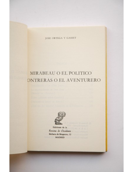Mirabeau o el político - Contreras o el aventurero