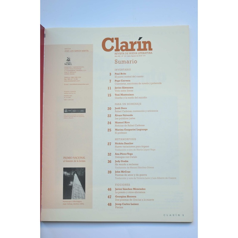 Clarín : revista de nueva literatura - Año XXI...