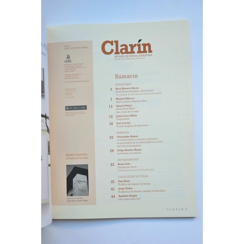 Clarín : revista de nueva literatura - Año XX -...