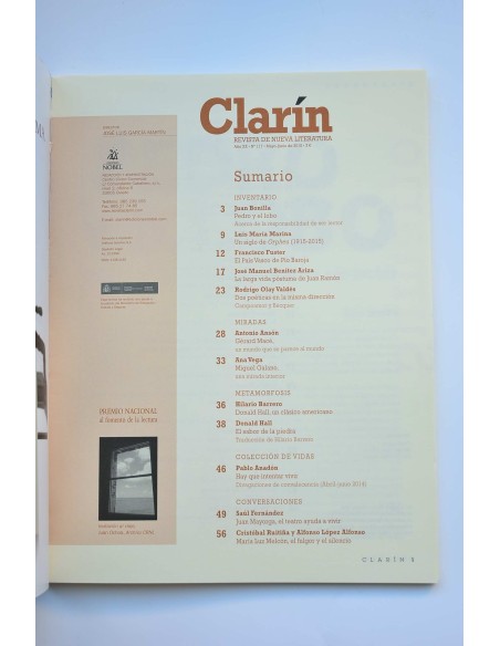 Clarín : revista de nueva literatura - Año XX - nº 117 (mayo-junio, 2015)