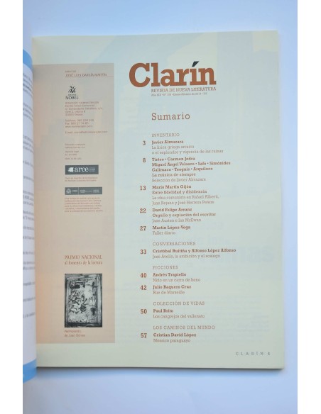 Clarín : revista de nueva literatura - Año XIX - nº 109 (enero-febrero, 2014)