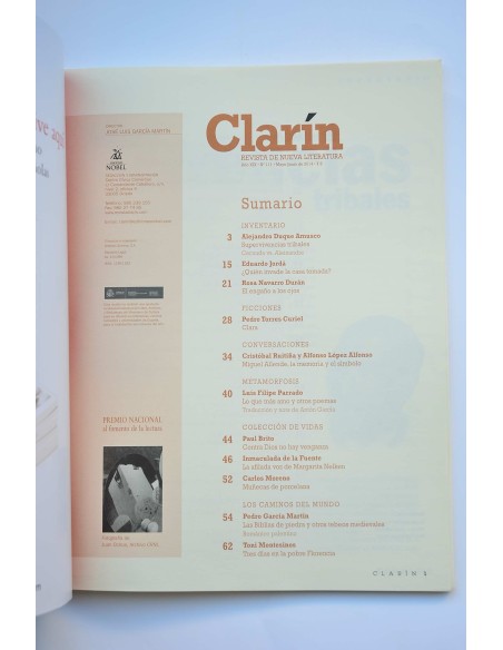 Clarín : revista de nueva literatura - Año XIX - nº 111 (mayo-junio, 2014)