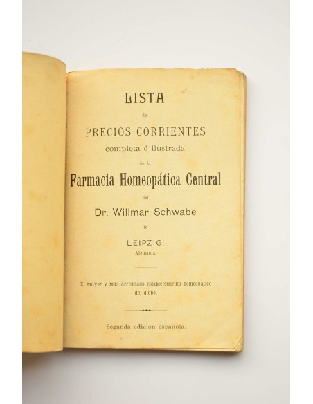 Lista de precios corrientes completa e ilustrada de la Farmacia Homeopática Central